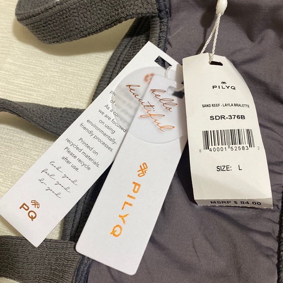 PILYQ Women's Sand Reef Layla Bralette Bikini Set Size L - Picture 7 of 7